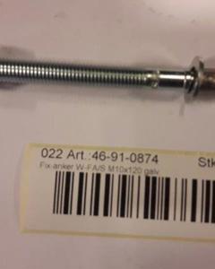 Fixanchor W-FA/S M10x120 galv.